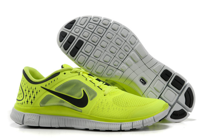 Hot Nike Free5.0 Men Shoes Black/Greenyellow
